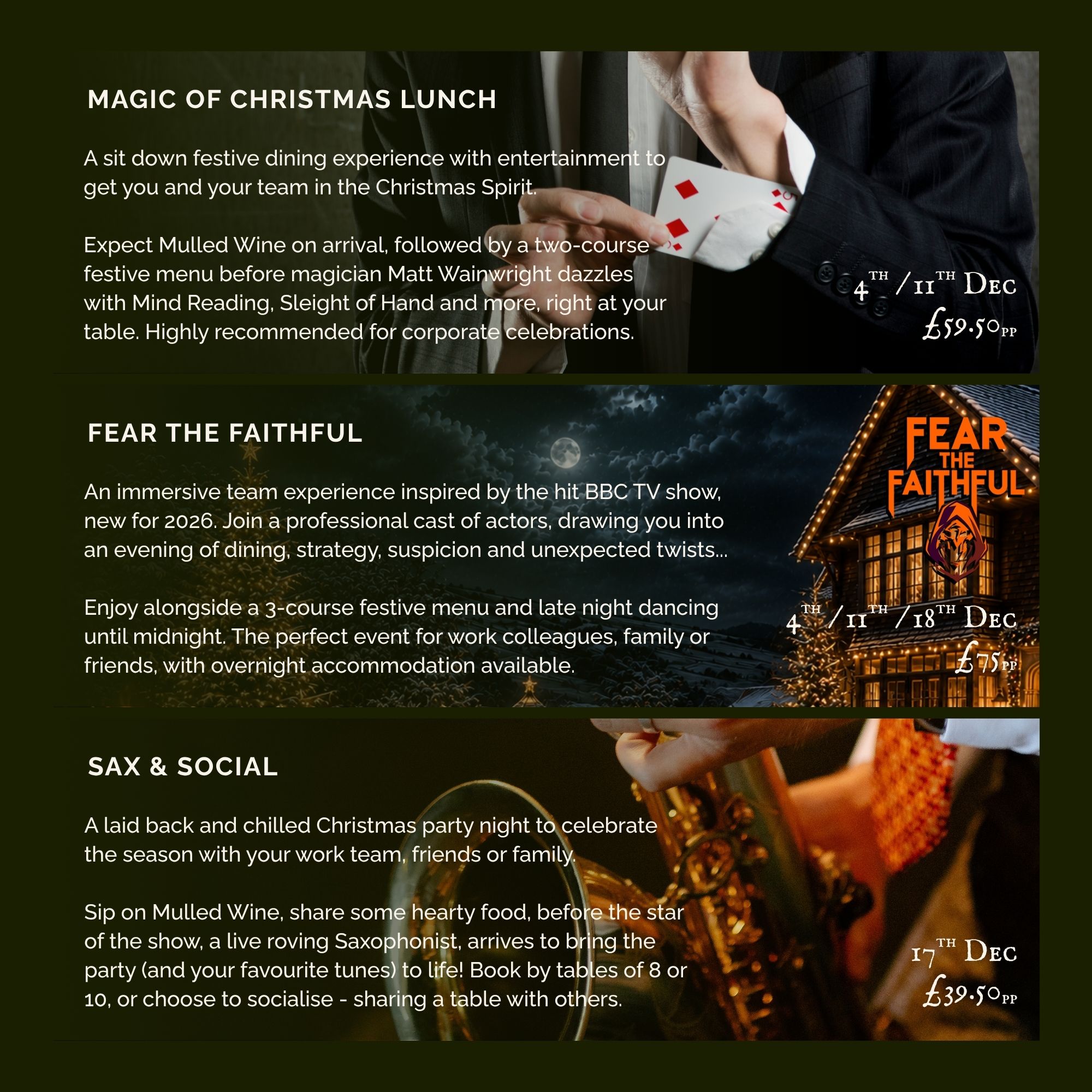 Festive Sax and Social Tottington Manor Christmas 2026