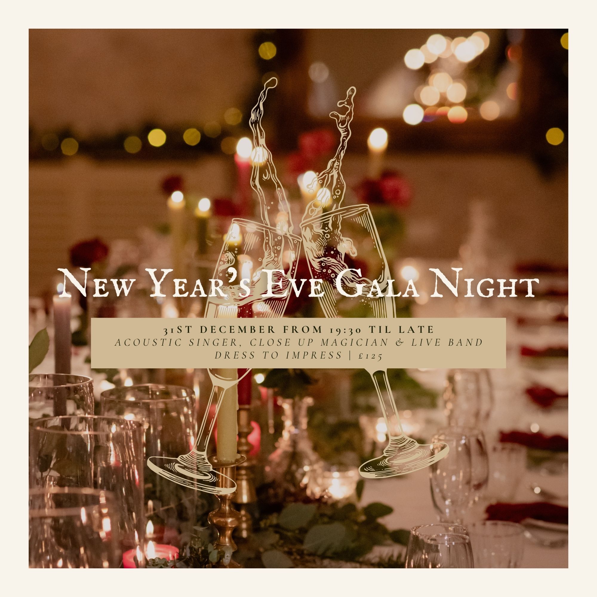New Years Eve Gala Night Tottington Manor 31 December 2026 £125