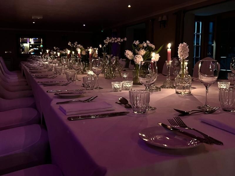 Festive private dining room at Tottington Manor