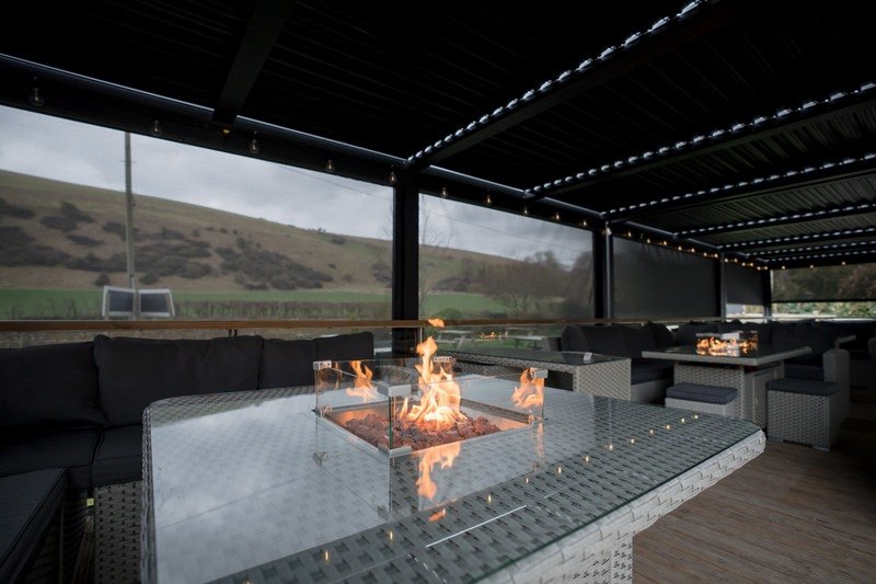 South Downs Decking overlooking the hills at Tottington Manor