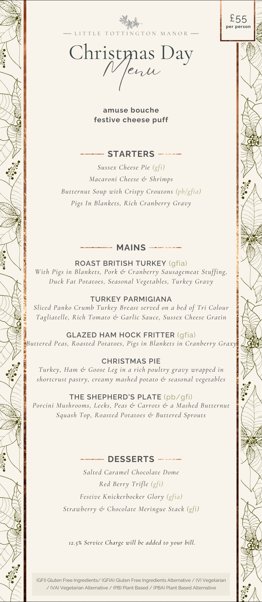 Little Totts Christmas Day Menu Menu