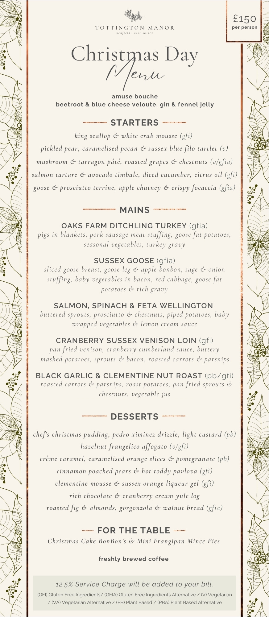 Christmas Day Menu Menu