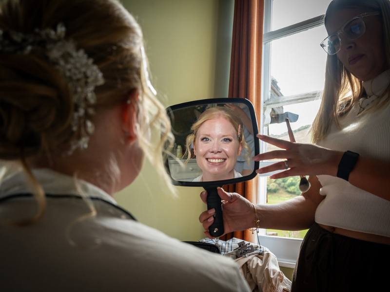 Looking beautiful on your wedding day with your Make up Artist at Tottington Manor