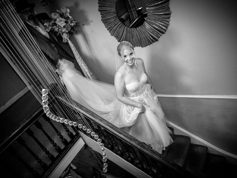 Heading off down the aisle after using the Getting Ready Room at Tottington Manor