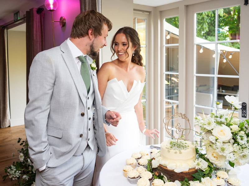 Cutting your wedding cake at Tottington Manor near Burgess Hill
