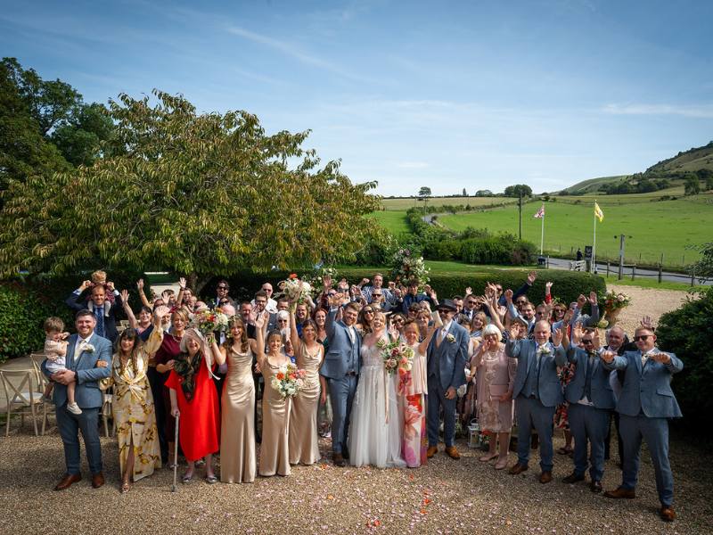 Best Wedding Photography Group Shots in the Countryside at Tottington Manor in Sussex