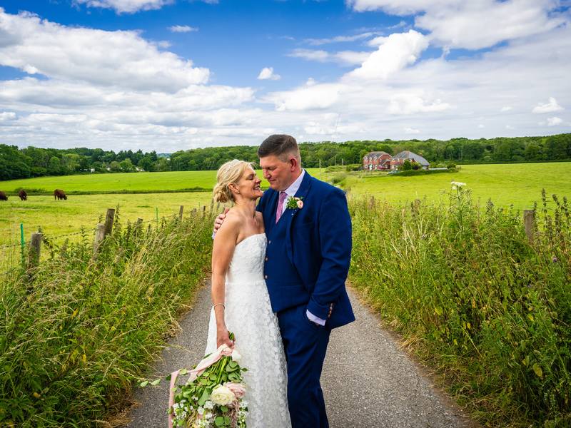 Bride and Groom Wedding Photography in the Countryside of Sussex near Worthing